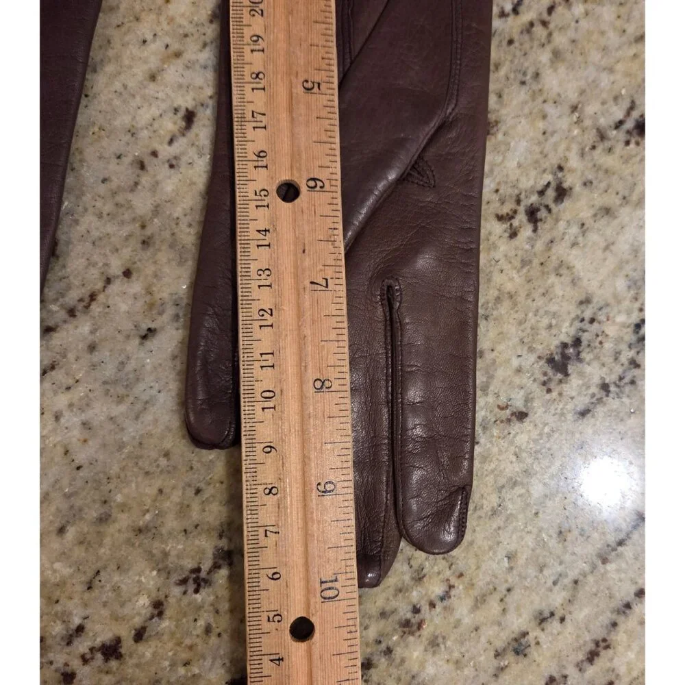 New! Vintage Women's Size S 6.5 Brown Soft Leather Lined Gloves Italy